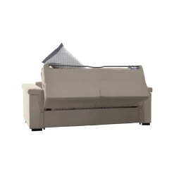 Divano Letto 2 Posti Grigio Tortora Sfoderabile Contenitore 205x95 cm, di Apertura a Ribalta Made in Italy - Brusasco
