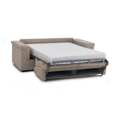 Divano Letto 2 Posti Grigio Tortora Sfoderabile Contenitore 205x95 cm, di Apertura a Ribalta Made in Italy - Brusasco