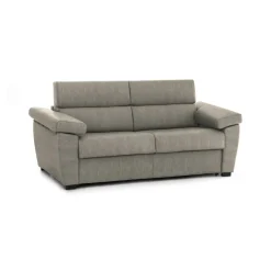 Divano Letto 2 Posti Grigio Tortora Sfoderabile Contenitore 205x95 cm, di Apertura a Ribalta Made in Italy - Contrada