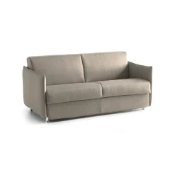 Divano Letto 3 Posti Grigio Tortora Sfoderabile Contenitore 200x95 cm, Lavabile Made in Italy - Gravere