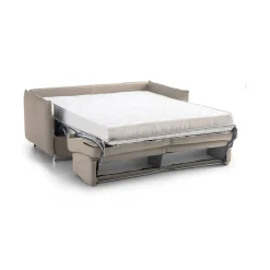Divano Letto 3 Posti Grigio Tortora Sfoderabile Contenitore 220x95 cm, Lavabile Made in Italy - Marcon