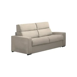 Divano Letto 3 Posti Grigio Tortora Sfoderabile Contenitore 220x95 cm, Lavabile Made in Italy - Quindici