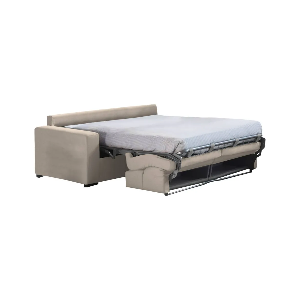 Divano Letto 3 Posti Grigio Tortora Sfoderabile Contenitore 220x95 cm, Lavabile Made in Italy - Quindici