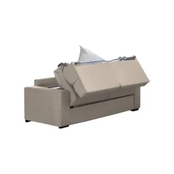 Divano Letto 3 Posti Grigio Tortora Sfoderabile Contenitore 220x95 cm, Lavabile Made in Italy - Quindici