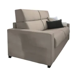 Divano Letto 3 Posti Grigio Tortora Sfoderabile Contenitore 220x95 cm, Lavabile Made in Italy - Quindici