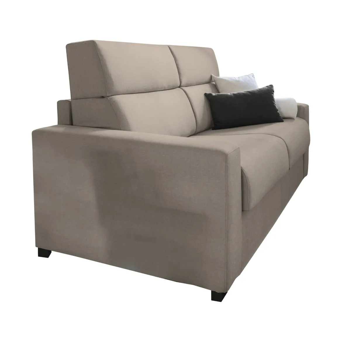 Divano Letto 3 Posti Grigio Tortora Sfoderabile Contenitore 220x95 cm, Lavabile Made in Italy - Quindici