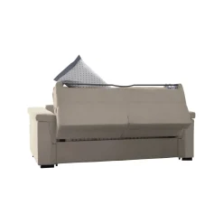 Divano Letto 3 Posti Grigio Tortora Sfoderabile Contenitore 225x95 cm, Lavabile Made in Italy - Nus