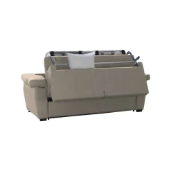Divano Letto 3 Posti Grigio Tortora Sfoderabile Contenitore 225x95 cm, Lavabile Made in Italy - Trino