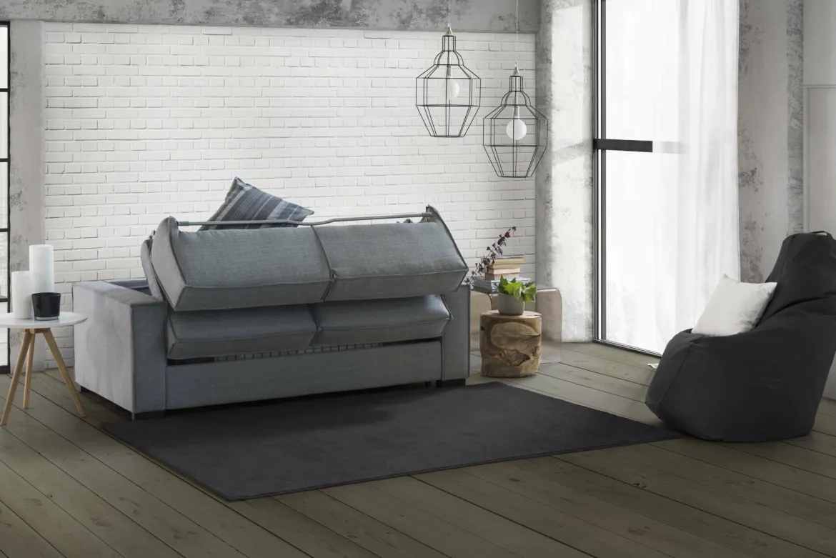 Divano letto 3 posti grigio 220x95cm - Asteroide