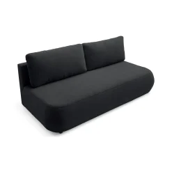 Divano Letto 2 Posti Nero Contenitore Cuscini Sfoderabili 210x106 cm, Reclinabile - Brugnato