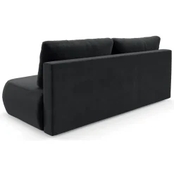 Divano Letto 2 Posti Nero Contenitore Cuscini Sfoderabili 210x106 cm, Reclinabile - Brugnato