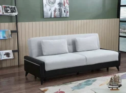 Divano letto 3 posti nero e bianco 207x92cm - Belluno
