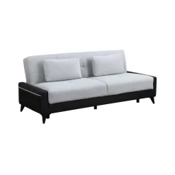 Divano letto 3 posti nero e bianco 207x92cm - Belluno