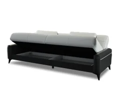 Divano letto 3 posti nero e bianco 207x92cm - Belluno