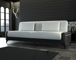Divano letto 3 posti nero e bianco 207x92cm - Belluno