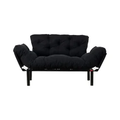 Divano letto 2 posti nero 155x70cm - Guchol