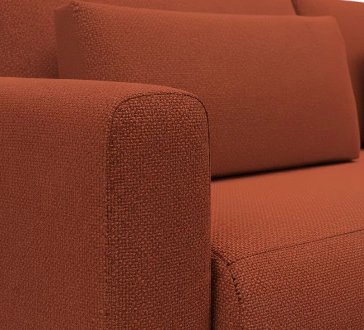 Divano Letto 2 Posti Rosso Contenitore di Apertura a Libro 240x105 cm, Reclinabile - Erbezzo