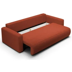 Divano Letto 2 Posti Rosso Contenitore di Apertura a Libro 240x105 cm, Reclinabile - Erbezzo