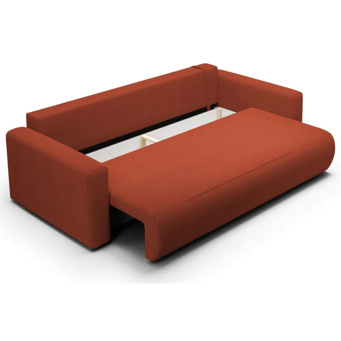 Divano Letto 2 Posti Rosso Contenitore di Apertura a Libro 240x105 cm, Reclinabile - Erbezzo