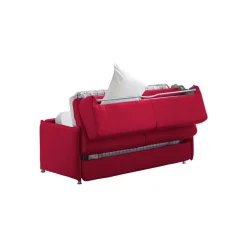 Divano Letto 2 Posti Rosso Sfoderabile Contenitore 160x95 cm, di Apertura a Ribalta Made in Italy - Follina
