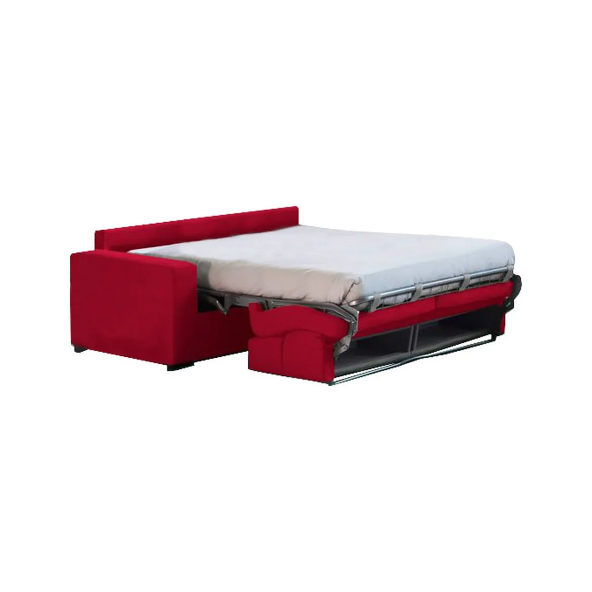 Divano Letto 2 Posti Rosso Sfoderabile Contenitore 180x95 cm, di Apertura a Ribalta Made in Italy - None