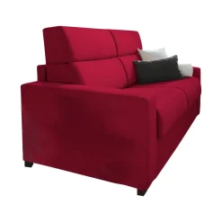 Divano Letto 2 Posti Rosso Sfoderabile Contenitore 180x95 cm, di Apertura a Ribalta Made in Italy - None
