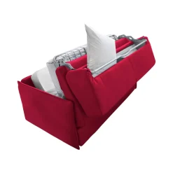 Divano Letto 2 Posti Rosso Sfoderabile Contenitore 180x95 cm, di Apertura a Ribalta Made in Italy - Trovo
