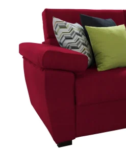 Divano Letto 2 Posti Rosso Sfoderabile Contenitore 185x95 cm, di Apertura a Ribalta Made in Italy - Tenna