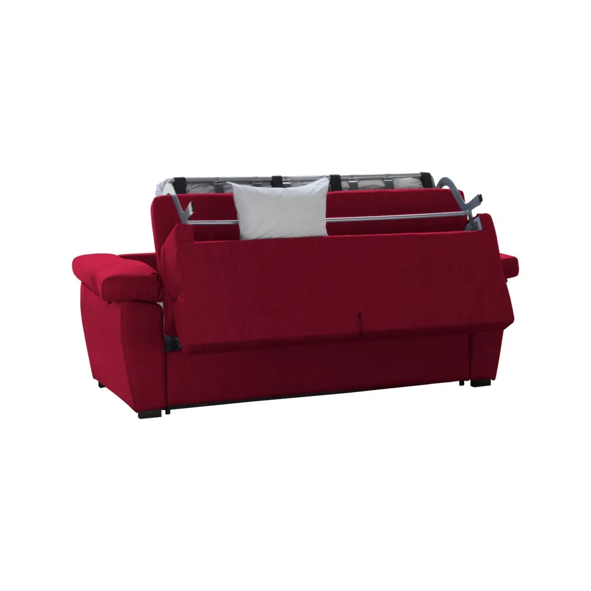 Divano Letto 2 Posti Rosso Sfoderabile Contenitore 205x95 cm, Lavabile Made in Italy - Fisciano