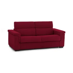 Divano Letto 2 Posti Rosso Sfoderabile Contenitore 205x95 cm, di Apertura a Ribalta Made in Italy - Brusasco
