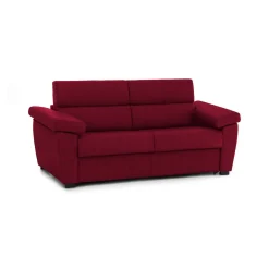 Divano Letto 3 Posti Rosso Sfoderabile Contenitore 225x95 cm, Lavabile Made in Italy - Pacecos