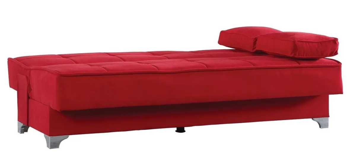 Divano letto 3 posti rosso 227x150cm - Armadillo