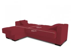 Divano letto 3 posti rosso 227x150cm - Armadillo