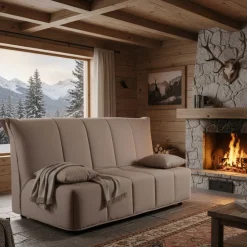Divano letto 2 posti tortora 125x90cm - Ariska
