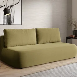 Divano Letto 2 Posti Verde Chiaro Contenitore di Apertura a Libro 266x121 cm, Reclinabile - Golgi