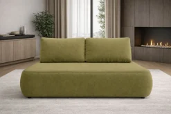 Divano Letto 2 Posti Verde Chiaro Contenitore di Apertura a Libro 266x121 cm, Reclinabile - Golgi