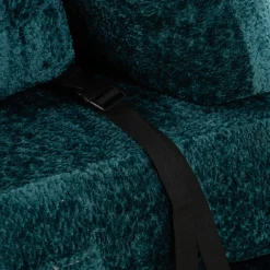 Divano Letto 2 Posti Verde Petrolio Reclinabile Apertura a Ribalta 31x31 cm, Posti a Sedere 2 - Albayz