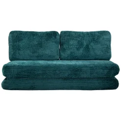 Divano Letto 2 Posti Verde Petrolio Reclinabile Apertura a Ribalta 31x31 cm, Posti a Sedere 2 - Albayz