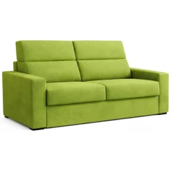 Divano Letto 2 Posti Verde Sfoderabile Contenitore 180x95 cm, di Apertura a Ribalta Made in Italy - None
