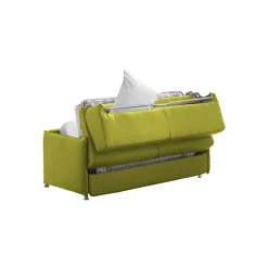 Divano Letto 2 Posti Verde Sfoderabile Contenitore 180x95 cm, di Apertura a Ribalta Made in Italy - Trovo