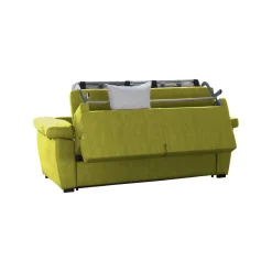 Divano Letto 2 Posti Verde Sfoderabile Contenitore 185x95 cm, di Apertura a Ribalta Made in Italy - Salorno