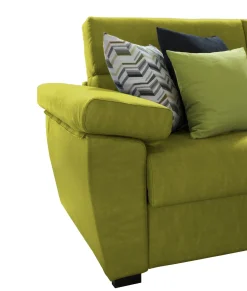 Divano Letto 2 Posti Verde Sfoderabile Contenitore 185x95 cm, di Apertura a Ribalta Made in Italy - Salorno