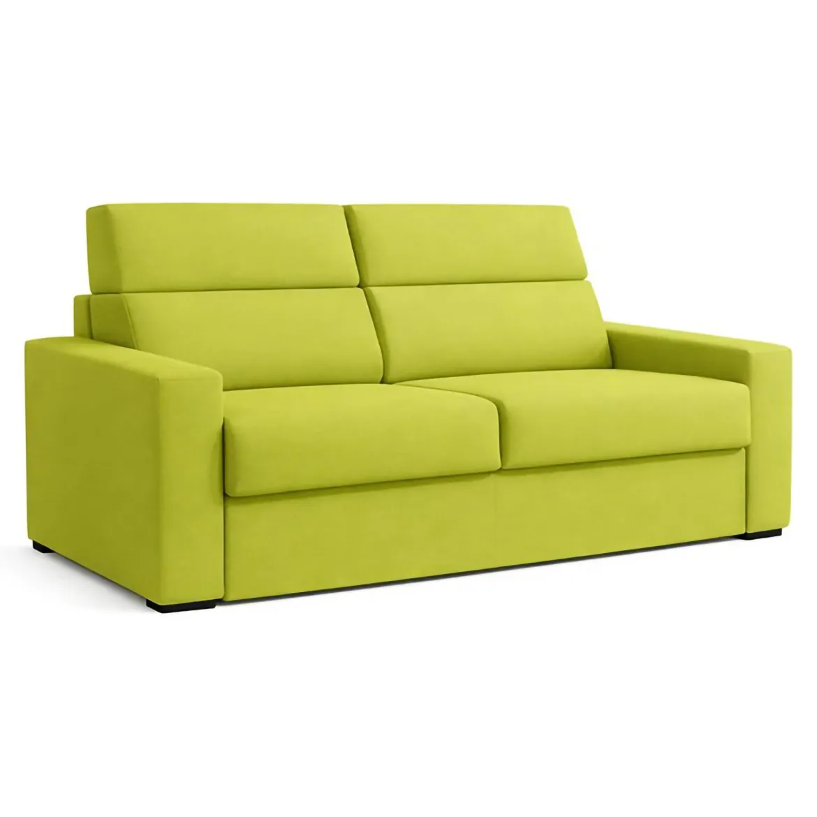 Divano Letto 2 Posti Verde Sfoderabile Contenitore 205x95 cm, di Apertura a Ribalta Made in Italy - Biscossi