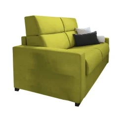 Divano Letto 2 Posti Verde Sfoderabile Contenitore 205x95 cm, di Apertura a Ribalta Made in Italy - Biscossi