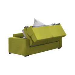 Divano Letto 2 Posti Verde Sfoderabile Contenitore 205x95 cm, di Apertura a Ribalta Made in Italy - Biscossi