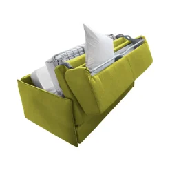 Divano Letto 3 Posti Verde Sfoderabile Contenitore 200x95 cm, Lavabile Made in Italy - Cecina