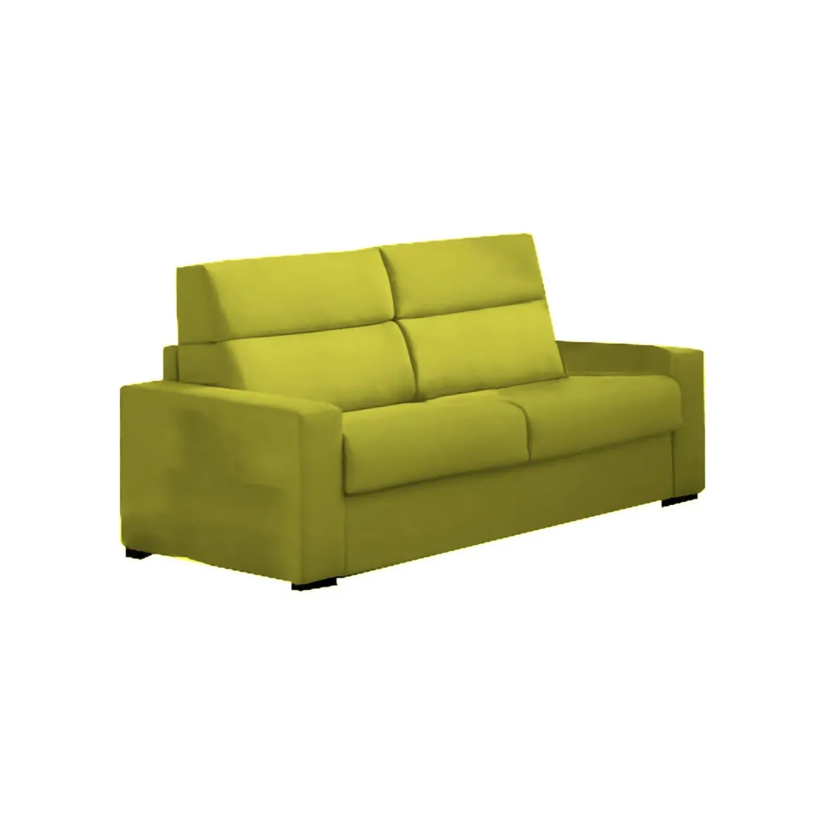 Divano Letto 3 Posti Verde Sfoderabile Contenitore 225x95 cm, Lavabile Made in Italy - Benedetto