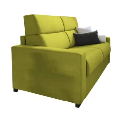 Divano Letto 3 Posti Verde Sfoderabile Contenitore 225x95 cm, Lavabile Made in Italy - Benedetto