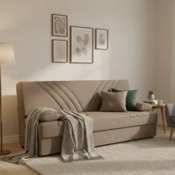Divano letto reclinabile beige 181x81cm - Apicella