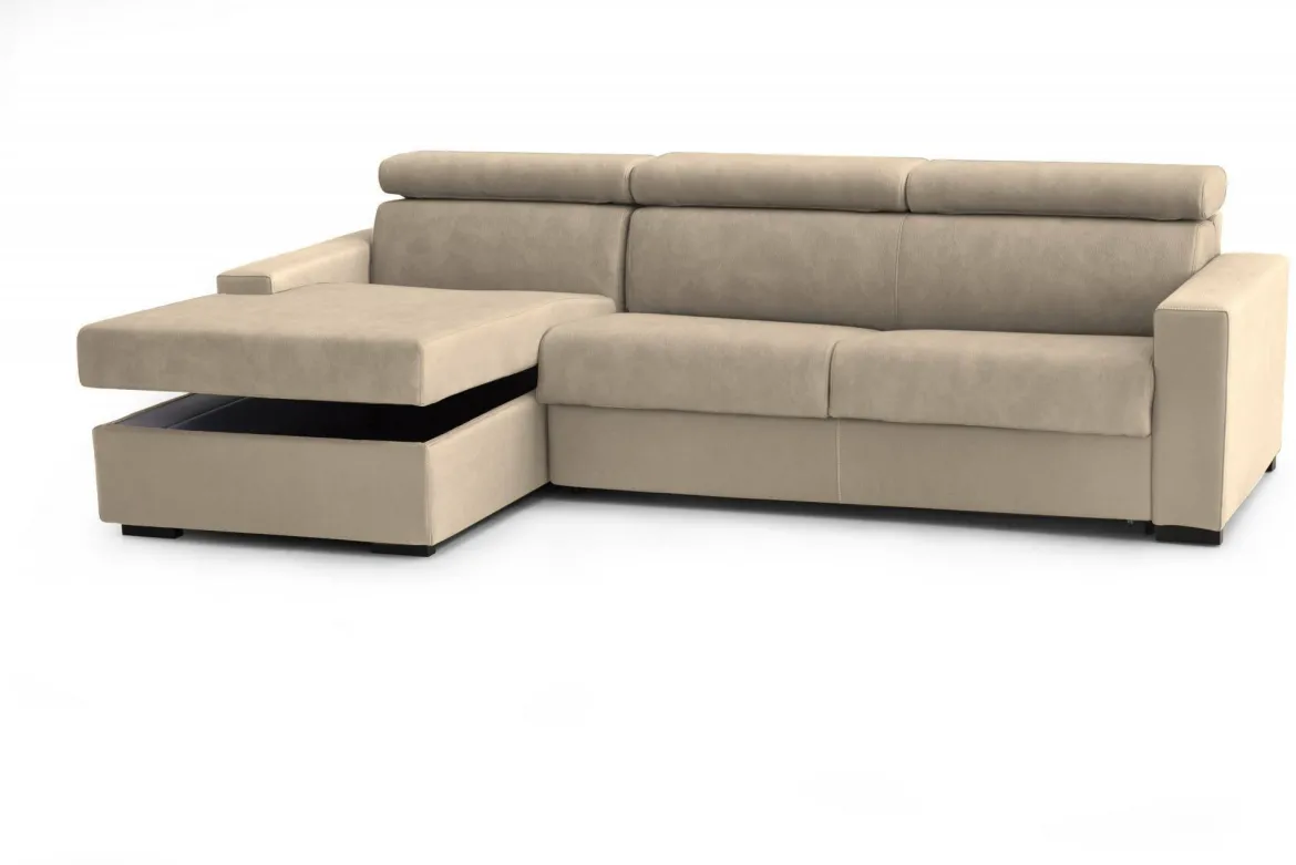 Divano letto reclinabile beige 280x95cm - Alibabah